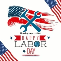 White  Labour Day , Happy Labour Day Video Instagram Post template