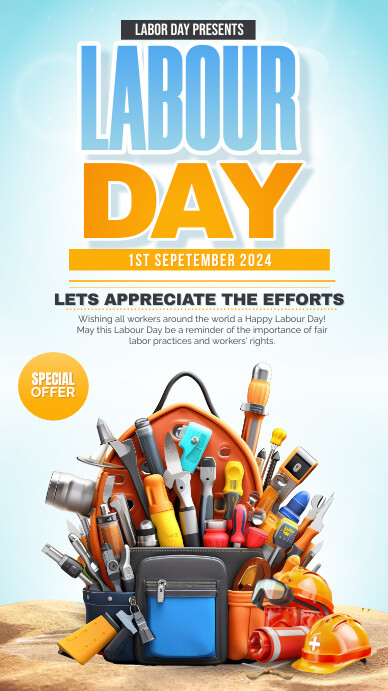 White Labour Day Instagram Story template