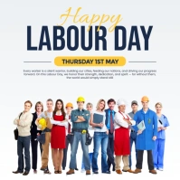 White Labour Day Poster Template Square (1:1)