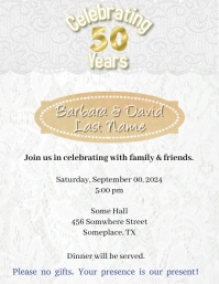White Lace Anniversary invitation Flyer (US Letter) template