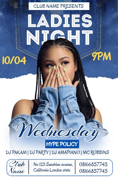 Modèle White Ladies Night Event Poster Video | PosterMyWall