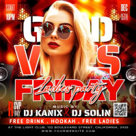 White Ladies Night Party Square Kvadrat (1:1) template