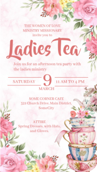 White Ladies Tea Party Instagram Story template