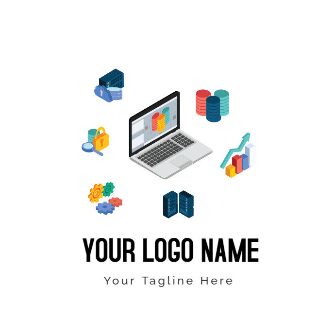 White Laptop Logo Logotipo template
