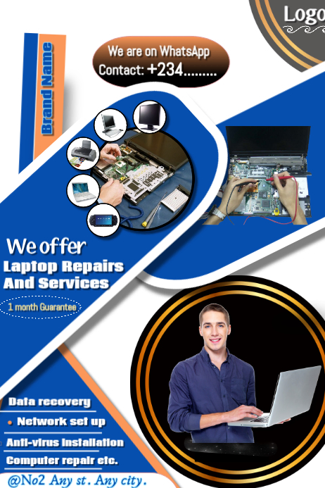 Laptop Repair Services Posters Template | PosterMyWall