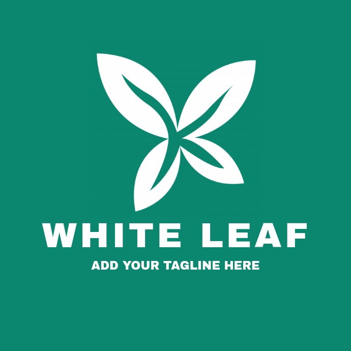 White leaf eco green logo template