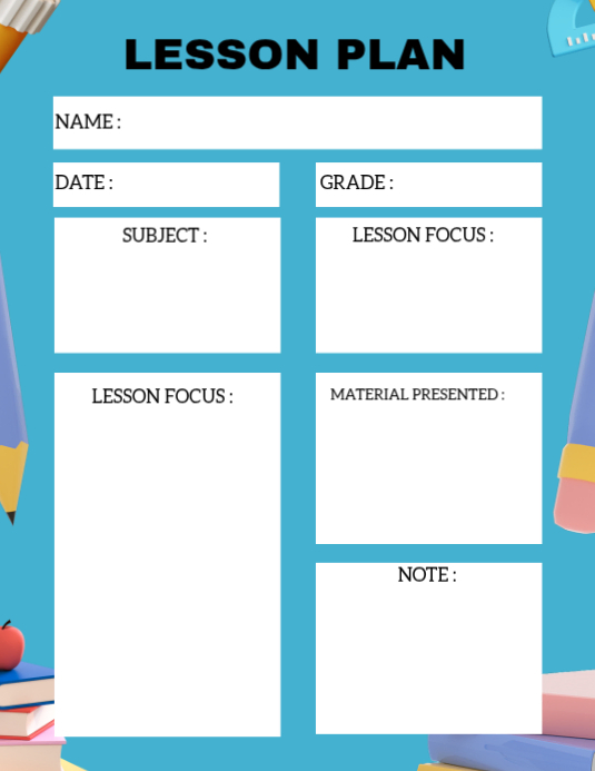 White Lesson Plan Flyer (us Letter) Template | PosterMyWall