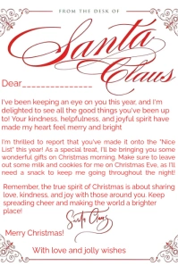 White Letter From The Santa Claus Pinterest Graphic template