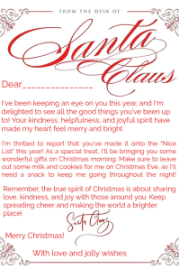White Christmas Letter Pinterest Graphic Template