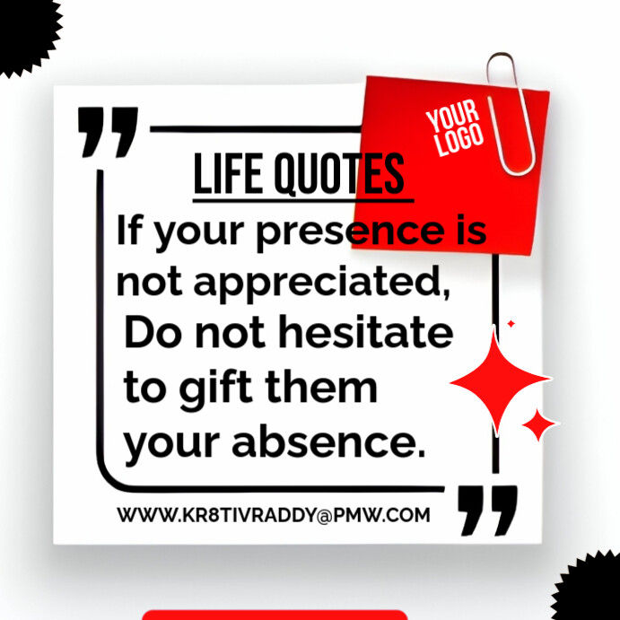 White  Life Quotes Instagram Post template