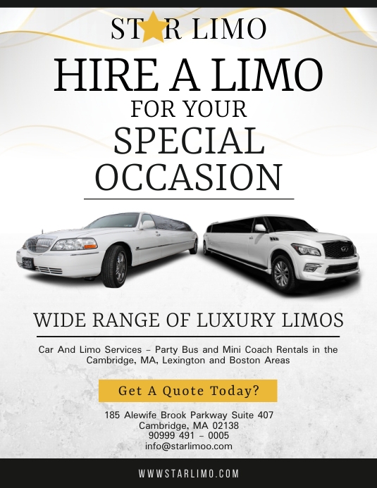 Limo Rent Flyer Copy of White limo service flyer | PosterMyWall