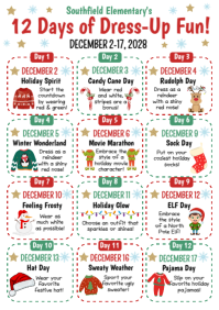 White List-based 12 Days Of Christmas Dress Up Fun! A4 template
