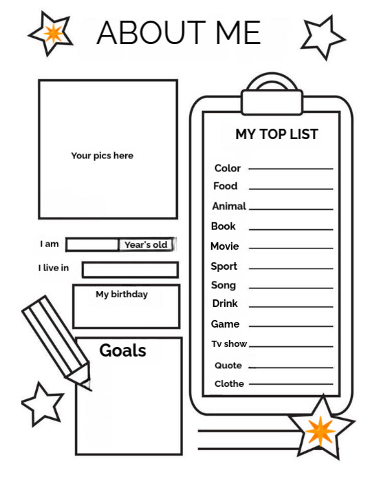 White List-based About Me Flyer (us Letter) template