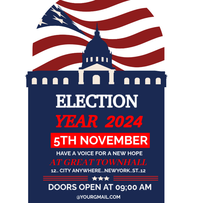 White List-based America Election 2024 Instagram Post Template ...