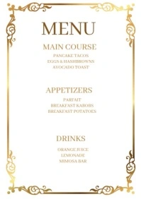 White List-based Appetizers Menu A3 template