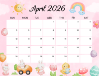 White List-based April 2026 Calendar Flyer (us Letter) template