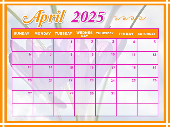 White List-based April Calendar  Presentation 演示 template