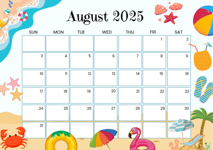 White List-based August 2025 A4 template