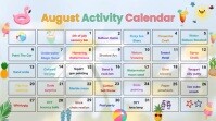 White List-based August Activities Calendar  Presentation (16:9) template