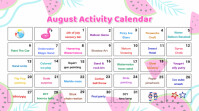 White List-based August Activities Calendar  Presentation (16:9) template