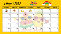 White List-based August Calendar  Presentation (16:9) template