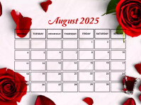 White List-based August Calendar  Presentation template