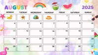 White List-based August Calendar  Presentation (16:9) template