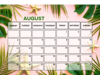 White List-based August Calendar  Presentation template