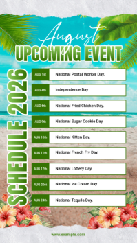 Blanco August Event Schedule Display digitale Template