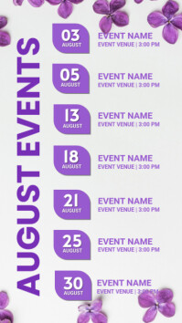 White List-based August Upcoming Events  Instagram Story template