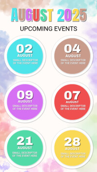 White List-based August Upcoming Events  Instagram Story template