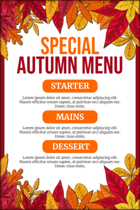 White List-based Autumn Menu Poster template