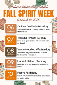 White List-based Autumn Spirit Week Poster Cartaz template