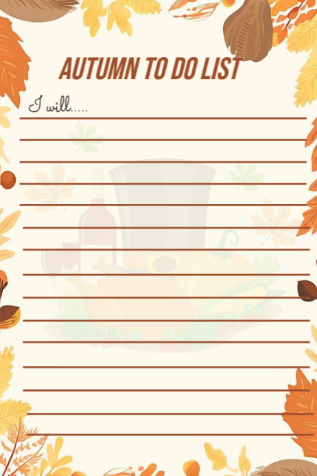 White List-based Autumn To Do List Poster 海报 template