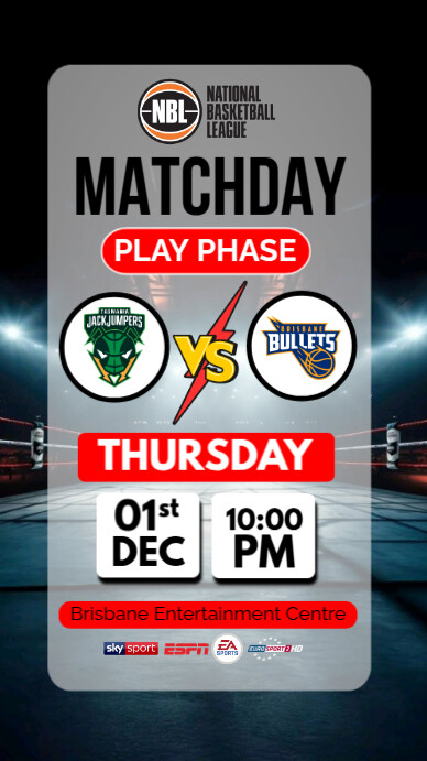 White List-based Basketball Matchday Schedules Instagram Story template