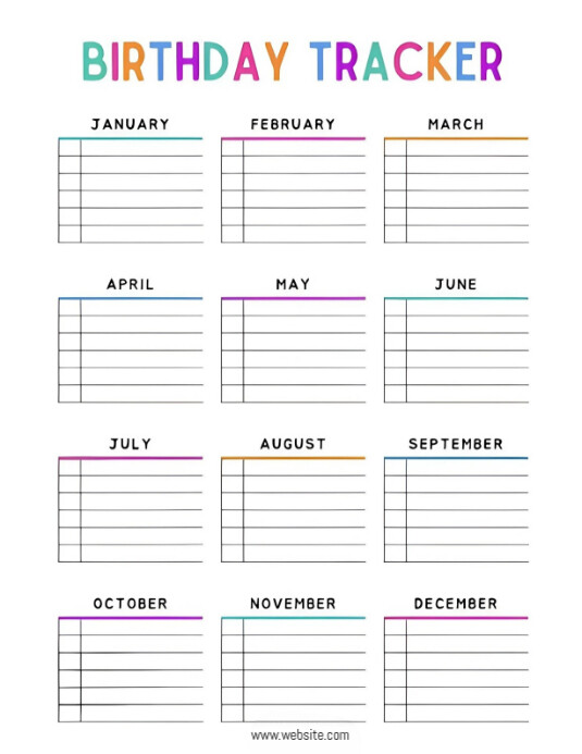 White List-based Birthday Tracker  Flyer (us Letter) template