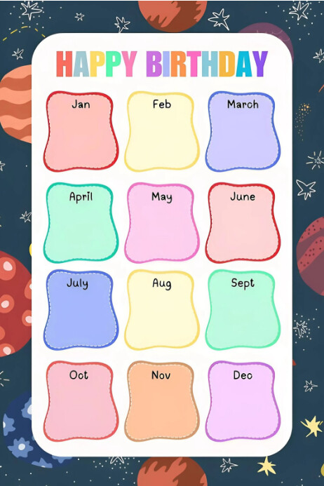 White List-based Birthday Tracker  Poster template