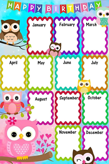 White List-based Birthday Tracker  Poster template