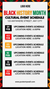 White List-based Black History Month Cultural Event Schedule  Instagram Story Instagram-verhaal template