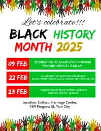 White List-based Black History Month  Flyer (us Letter) template