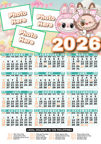 White List-based Calendar 2026  A4 template