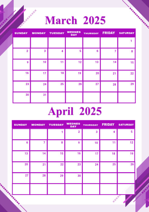 White List-based Calendar  A4 template