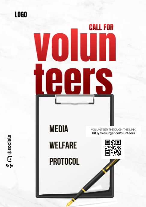 White List-based Call For Volunteers Poster A3 template