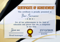 White List-based Certificate Of Achievement  A4 template