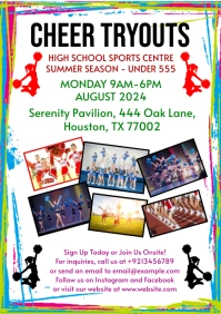 White List-based Cheerleading Flyer A4 template