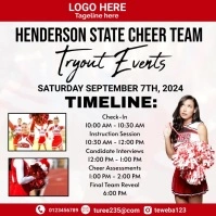 White List-based Cheerleading Tryout Flyer In Wpis na Instagrama template