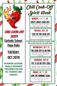 White List-based Chili Cook Off Spirit Week Poster template