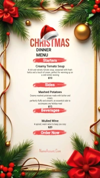 White List-based Christmas Dinner Menu Instagram Story template