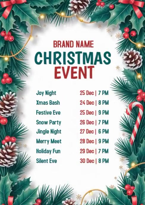 White List-based Christmas Event  A5 template