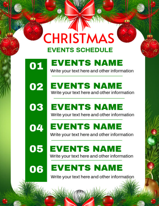 Copy Of White List based Christmas Event Schedule Template Flyer us copy-of-white-list-based-christmas-event-schedule-template-flyer-us